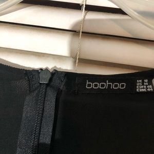 Black lace and stretch pant suit plus size. Boohoo brand